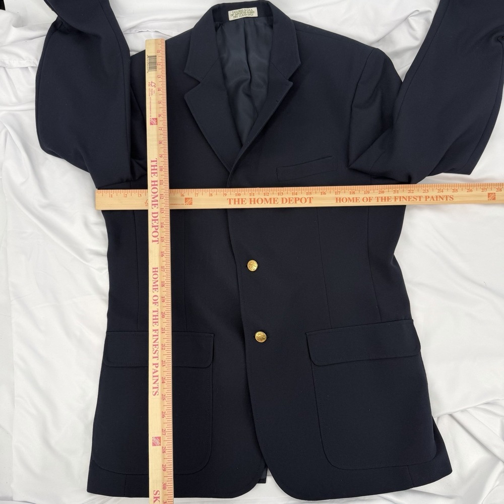Orvis Blazer 42 Long Navy Blue Gold Buttons Sport‎ Coat Made in USA Wool Blend - Picture 8 of 9